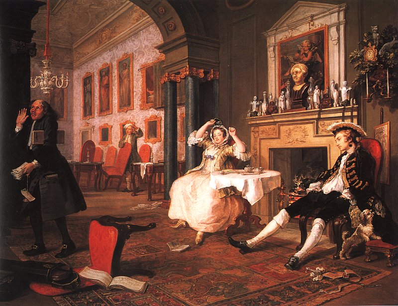 William Hogarth Marriage a la Mode Scene II Early in the Morning